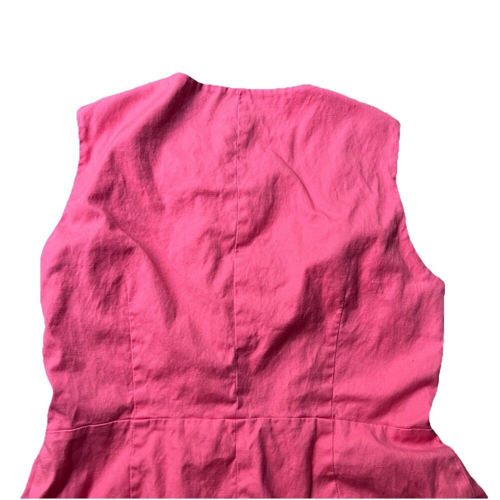 LL Bean Freeport Maine Button Front Sleeveless Pleated Dress Salmon Size 12P - Picture 13 of 13